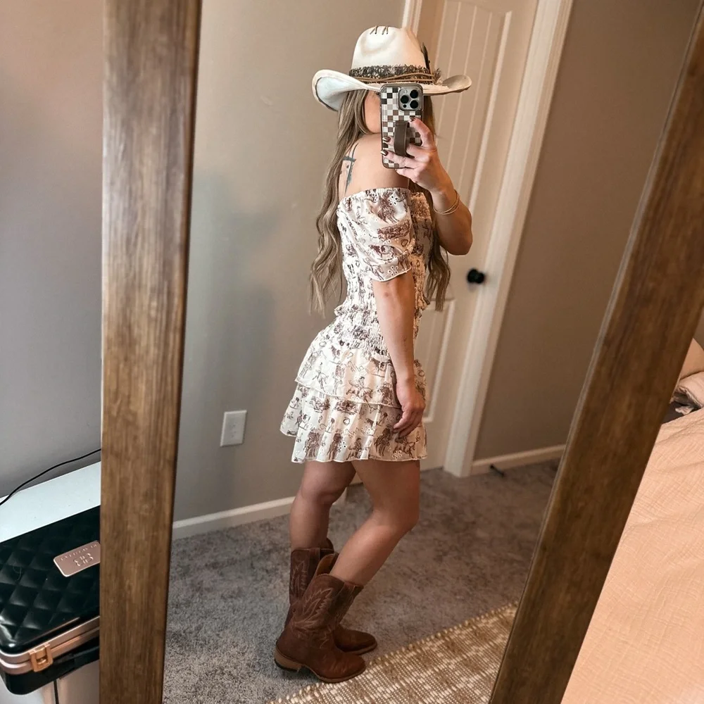 NWT Western Scene High-Waisted Skort | Cream - Picture 2 of 7